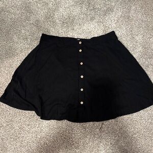 Maurices Black Skater Skirt with Button Detail